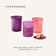 Tupperware Polka Dot One Touch Canister 1.25L/ Tupperware Lelong/ Tupperware Airtight