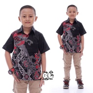 Batik Seragam Couple Family Dress Keluarga Motif Kenari Hitam Baju atasan anak dan besar