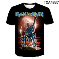 Áo thun in 3D Iron Maiden tay ngắn cho nam Eddie Tee cổ vũ người hâm mộ áo thun in 3D mùa hè tay ngắ