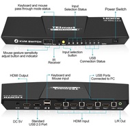 HDMI Switch, TESmart Newest HDMI KVM Switch 4 Port 4K@60Hz