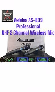 Aeleles 旗艦級AS-809 Professional UHF 2Ch Wireless Microphone (原裝行貨，一年保養）