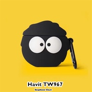 【Fast Shipment】For Havit TW967 Case Cover Couple Cute Cartoon Soft Silicone Earphone Case Casing NO.