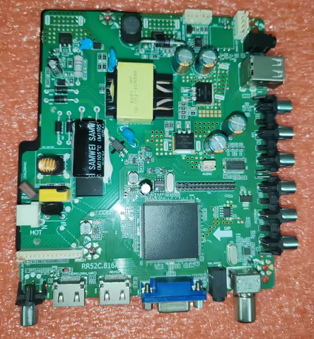 RR52C.816A Three in one TV motherboard, tested well, physical photo for 34--54V 48w 480ma