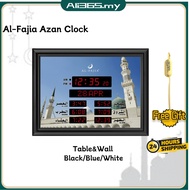 KL AL-Fajia Jam Azan Digital Dinding Home Prayer Clock 40cm*30cm Qibla Direction Display Hijri Gregorian Clock