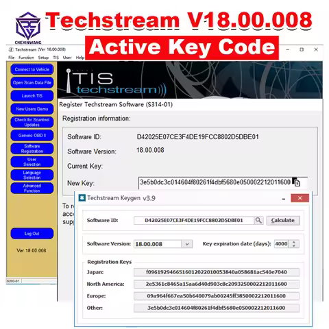 FOR Techstream Active Code FOR TOYOTA TIS Techstream 18.00.008 Newest Software Work with MINI VCI V1