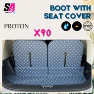 Proton X90 6 seater 7 seater Car Carpet Boot Mat with Seat Cover Trunk Cargo Carpet Leather Mat