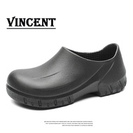 VINCENT Chef Shoes Kitchen Shoes for Men Women Black Slip on Formal Safety Work Shoes for Chef Oil-p