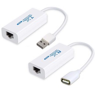 Optimal Shop USB Extender, USB 2.0 to RJ45 Aadapter USB Over Cat5/Cat5e/Cat6 Extension Cable for PC,