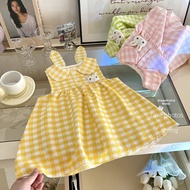 Cute Bunny Ears Checkered Dress