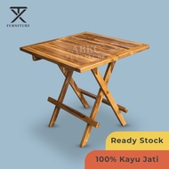 Teak wood folding table 70 X 70 X 70 cm