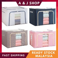 72L Large Storage Box Foldable Oxford Box Steel Frame / 72L Kotak Simpan Kain Baju Pakaian