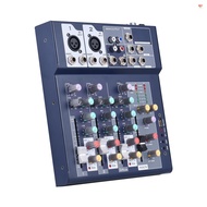 4-channel Mixing Console &amp; Aux Paths Plus Effects Processor Digital Audio Mixer 3-band EQ Built-in 48V Phantom Power 4 Channels Mixer with USB Function for Home Studio Recording DJ