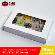 Brownies Box / Pastry Box / Mini Donut Box w/ Window 6 x 9 x 1.5 inches Glossy Shiny Finish (10pcs)