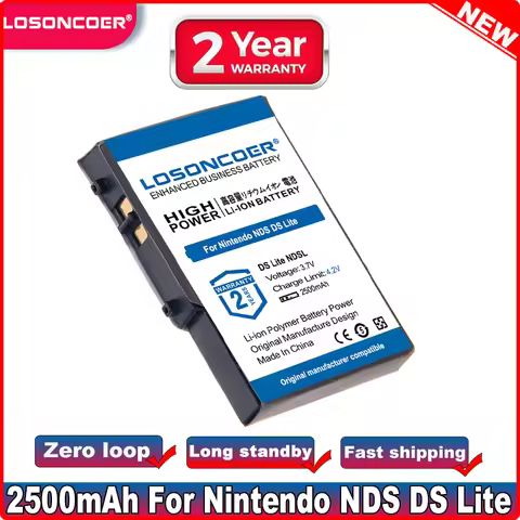 LOSONCOER 2500mAh For Nintendo NDS DS Lite NDSL DSL Battery