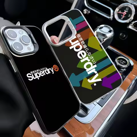 Trendy Brand S-Superdry For IPhone 17 16 15 14 Plus 13 12 11 Pro Max Matte Colorful Silver Phone Cov
