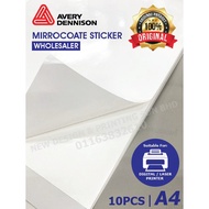[Ready Stock] 10pcs Avery Dennison Fasson A4 size Mirrorcoat Sticker ( High Gloss Paper Stickers) Mi