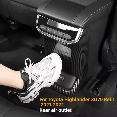 For Toyota Highlander XU70 2021 2022 Rear air outlet frame decoration Anti-kick cover for air condit