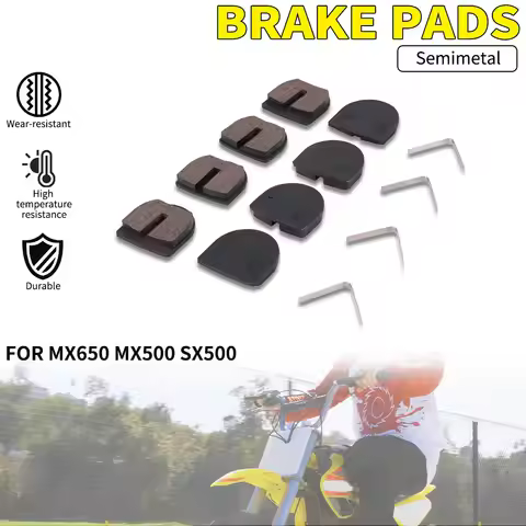 4 Pairs Semi-Metallic Brake Pads Motorcycle Accessories Front Rear Disc Brake Pads For MX650 MX500 S