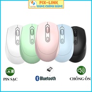 PIX-LINK P100B Bluetooth wireless mouse noise canceling, DPI 1600, dual mode wireless usb 2.4Ghz, BL
