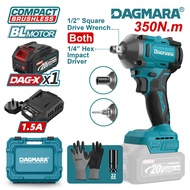 DAGMARA DIW01-350 Cordless Impact Wrench Driver Sockets Fast Charger 350N.m Max Torque 4.0Ah Li-ion 
