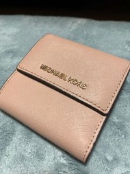 Michael Kors MK 三折防刮皮革小短夾 皮夾 錢包-芭蕾粉 莫蘭迪粉 藕粉💗