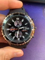 CVFTY Citizen นาฬิกาผู้ชายนาฬิกาควอตซ์แบบบอกวันที่นาฬิกาซิลิโคนสปอร์ตหรูนาฬิกาข้อมือกันน้ำ