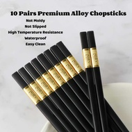 10 Pairs Alloy Chopstick/ Chopstick Set/ Chopstick/ Wooden Chopstick Chopstick/chopstick kayu/ 筷子/ 合