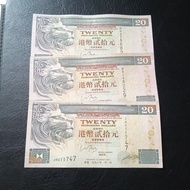 Uang Hongkong 20 dollar 1998