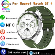 Lwropeiwioreqqqu สำหรับนาฬิกา Huawei GT 4สมาร์ทวอท์ช GPS ติดตาม1.43นิ้ว AMOLED 466*466จอ HD เสมอโทรผ่านบลูทูธ Smartwatch