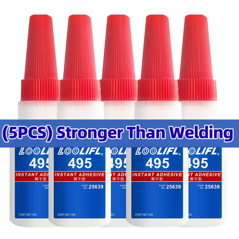 LOOLIFL 5PCS 495 Super Glue Plastic Professional Adhesive TransparentCyanoacrylate Glue Fast Drying 
