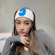 Korean Influencer Wide-Brimmed Knitted Headband C Letter Autumn Winter Warm Headband Sports Yoga Hea