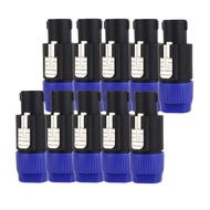 10 PCS 4 Pole Speakon Connectors - Pack of 10 Pro DJ PA Speak-On Connector with Twist Lock - 4 Condu