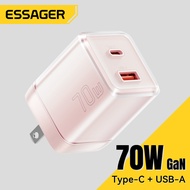 Essager 70W USB A Type C Charger GaN Fast Charge Charger QC4.0 3.0 PD3.0 USB A+C Charger For IPhone1