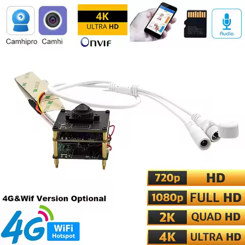 Camhi P2P 8MP IMX415 Sensor IMX335 IMX307 Mini WIFI 4K 3G 4G Camera Network Kamera Module 8MP 5MP 2M