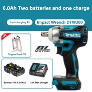 Makita DTW300 1/2" ประแจผลกระทบไร้สายพร้อมมอเตอร์ไร้แปรงถ่านสูงสุด 240 ft. lbs แรงบิดสูงสุดในการยึดแ