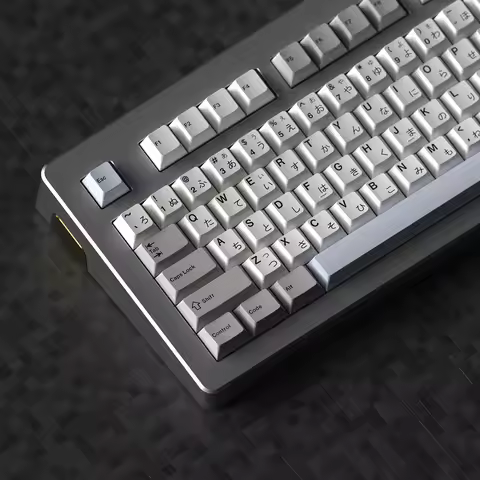 PBT Keycaps for Mechanical Keyboard Light Grey White Color Cherry Profile Dye Sublimation Japanese G