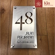 KIN - Customised House Number Plate Stainless Steel / Nombor Plat Rumah