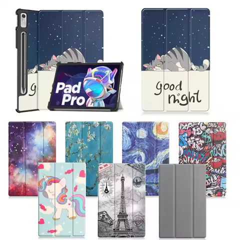 For Lenovo Tab P11 case P11 Plus 5G Trifold Stand Cover with Auto Sleep Wake PU Leather Cover 11'' T