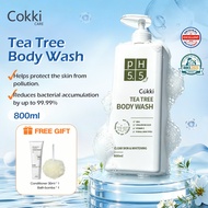 Cokki Shower Gel Tea Tree Body Wash 800ml Natural Brightening Skin Gentle & Deep clean