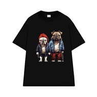 A334 - 2 Dogs T-shirt Set 100% Cotton, Soft, High Quality, Good Sweat Absorption