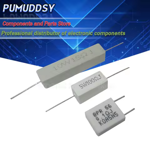 10PCS 5W 10W BPR56 Cement resistance 0.1 ~ 10k ohm 0.33R 1R 10R 100R 0.22 0.33 1 10 100 1K 10K ohm C