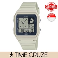 [Time Cruze] Casio LF-20 World Time LED Digital Analog Style Off White Square Unisex Watch LF-20W-8A