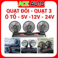 Mini fans mounted on trucks - Service vehicles - Mini double fans - 3 mini car fans 12V 24V USB with