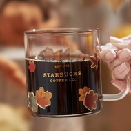 Starbucks Cup Coffee Cup Sweet Dream Fox Maple Leaf Cute Desktop Brown Cream Glass Mug Water Cup-----Donghua Preferred Store SOZY