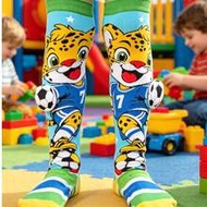 1 Pair Kids Crazy Football Socks With Leopard Decor 3D Football Socks, High Elasticity Nylon Materia