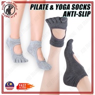 Pilates Yoga Socks Toe Grip Socks Anti Slip  Boxing Dancing No Show Socks Stoking Kecergasan Ballet 