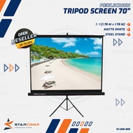 LAYAR PIXELSCREEN Projector Screen 70" Projector Tripod Screen