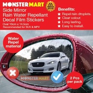 Honda Vezel Side Mirror Water Repellant Decal Film Sticker Oval 10cm x 14.5cm