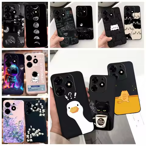 For Tecno Spark 20 Spark 20c Phone Case Black Sky Moon Night Stylish Bumper Shell Liquid Silicone Sh