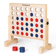 A11N 4-in-a-Row Game with Carrying Bag | 20x20 inch Board | Premium Wooden 4 Connect Game for Family